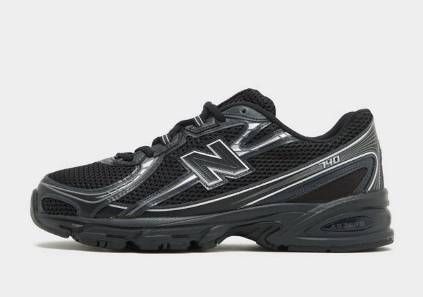 New Balance 740 Noir détail argenté — sneakers authentiques Paris Île-de-France KingOffShoes