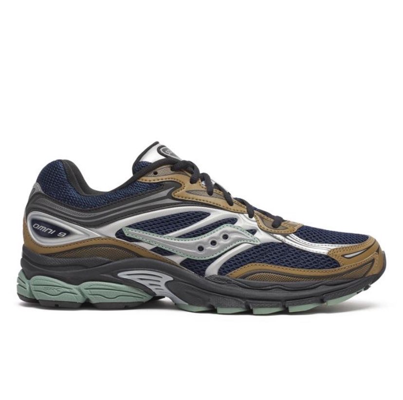 Saucony ProGrid Omni 9 Marron et bleu marine — sneakers authentiques Paris Île-de-France KingOffShoes