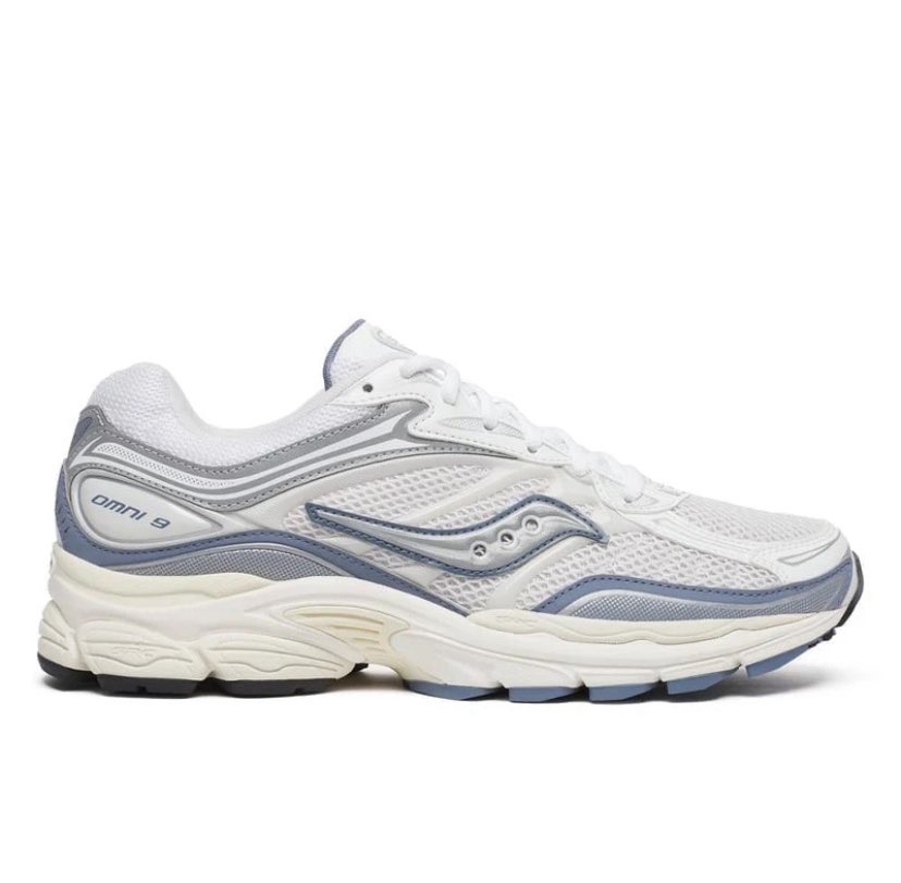 Saucony ProGrid Omni 9 Blanc et bleu — sneakers authentiques Paris Île-de-France KingOffShoes