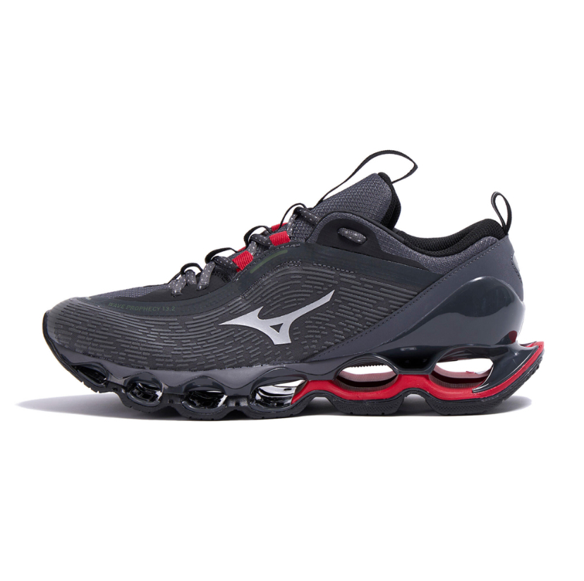 Mizuno Wave Prophecy LS 13.2 Quiet Shade / Silver / Barbados Cherry — sneakers authentiques Paris Île-de-France KingOffShoes